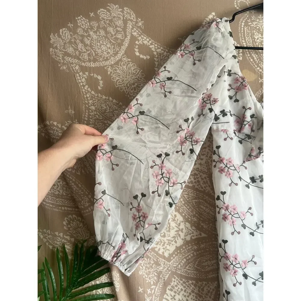 Stone Cold Fox BARDOT Mini DRESS in White Floral - Picture 4 of 10